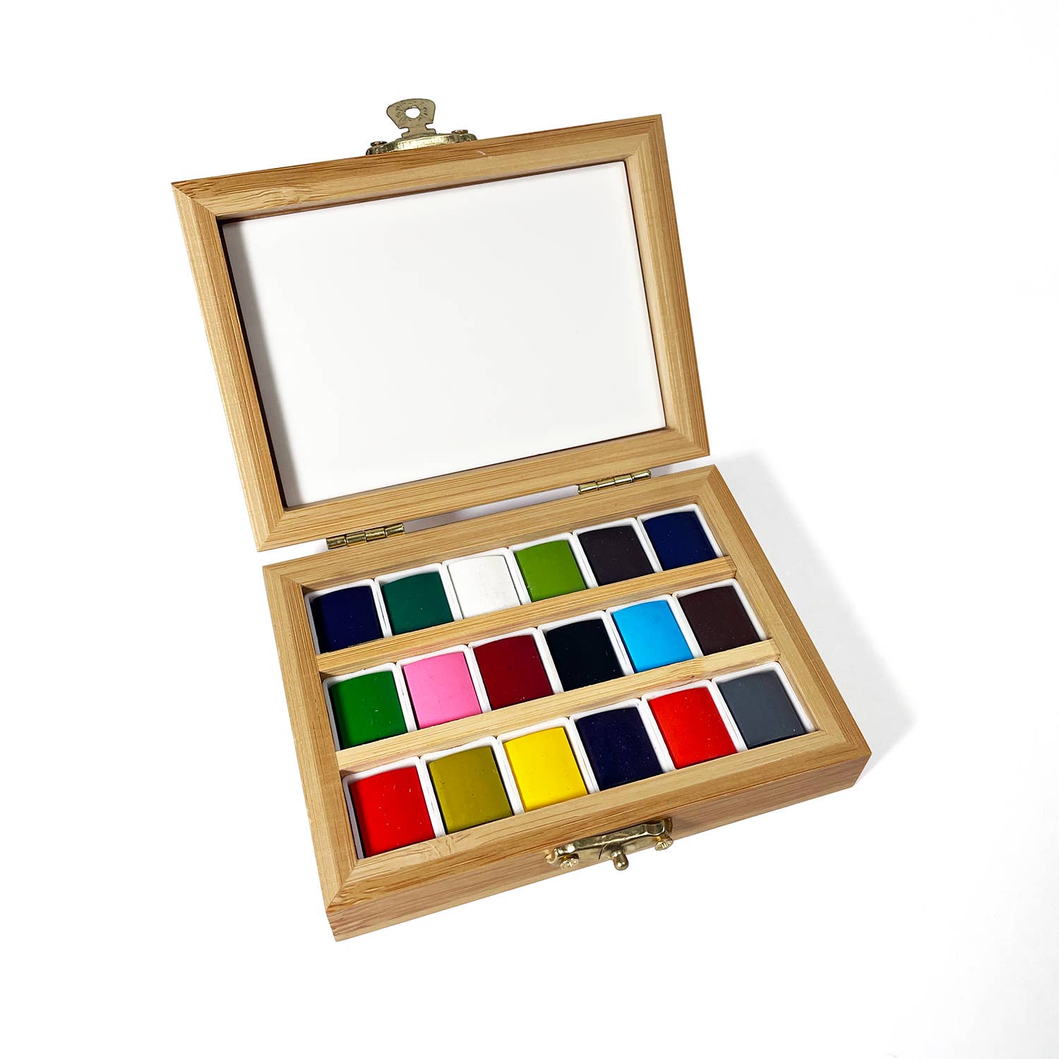 Watercolor Set - Eco-Friendly Bamboo Box - 18 Colors