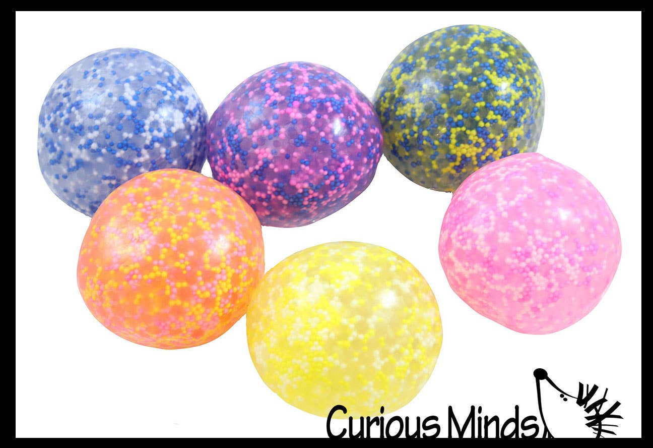 Jumbo Confetti Bead Mold-able Stress Ball -Squishy Gooey
