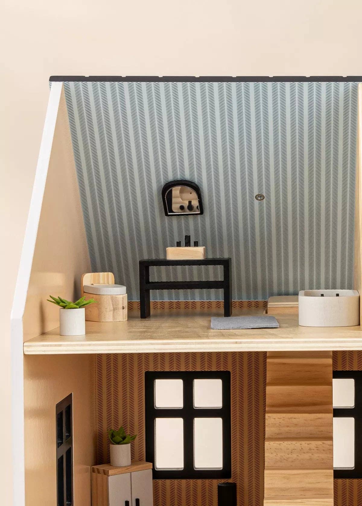 Wooden Doll House Bathroom Furniture (6pcs)