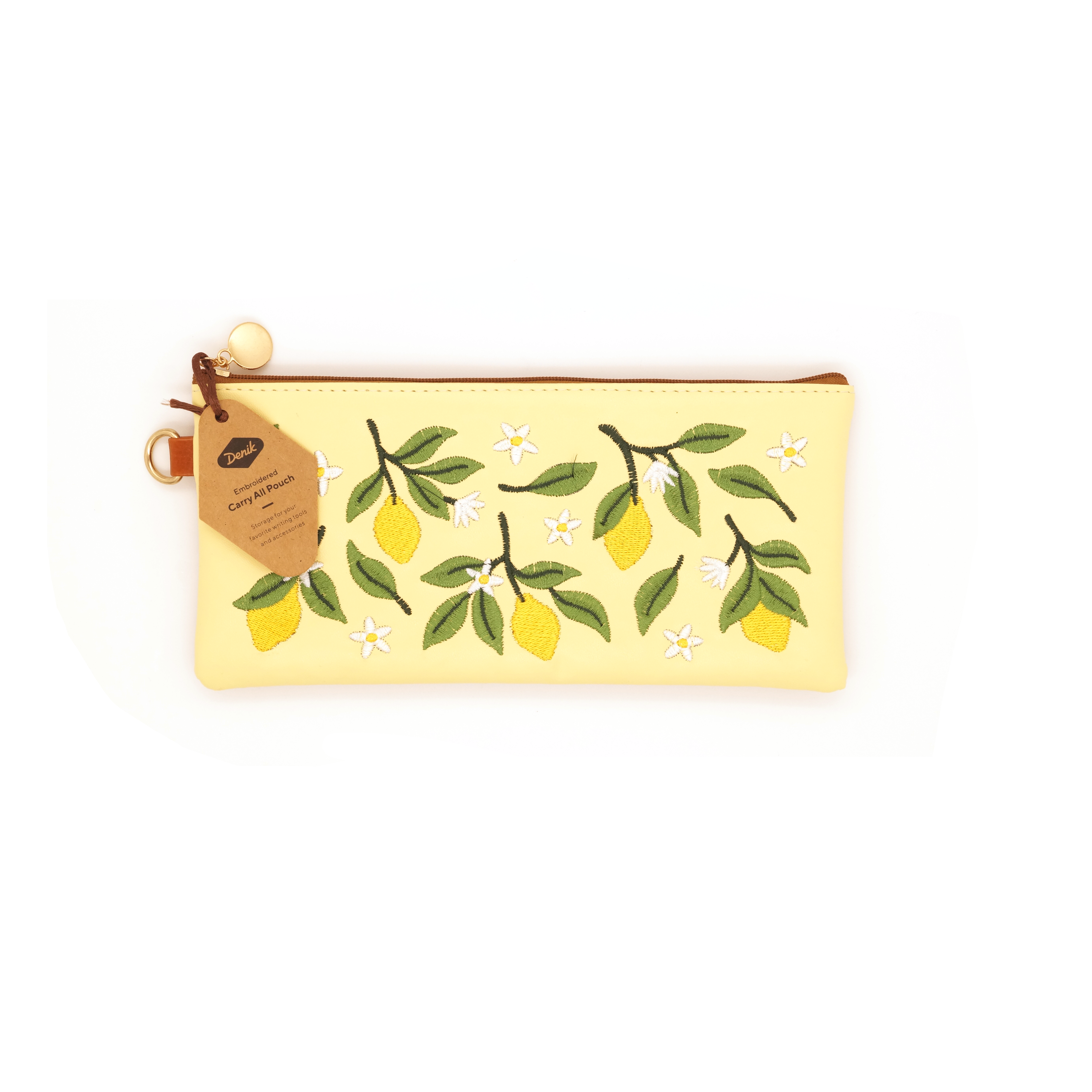 Lemon Embroidered Notebook Pouch