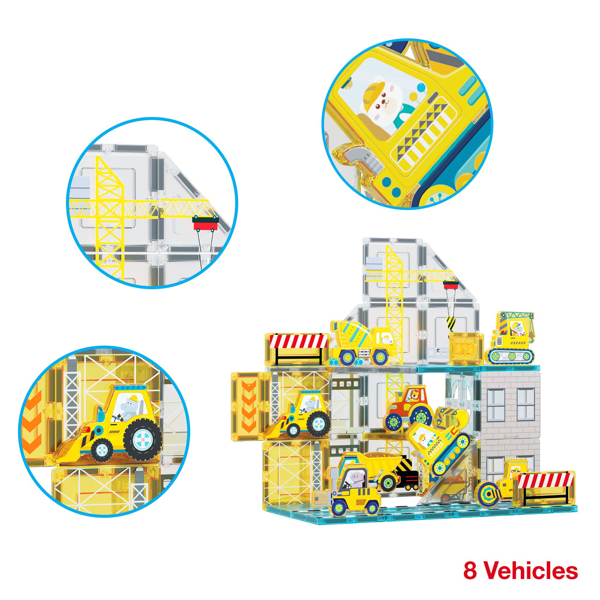 PicassoTiles 45pc Construction Magnetic Tile Building Set