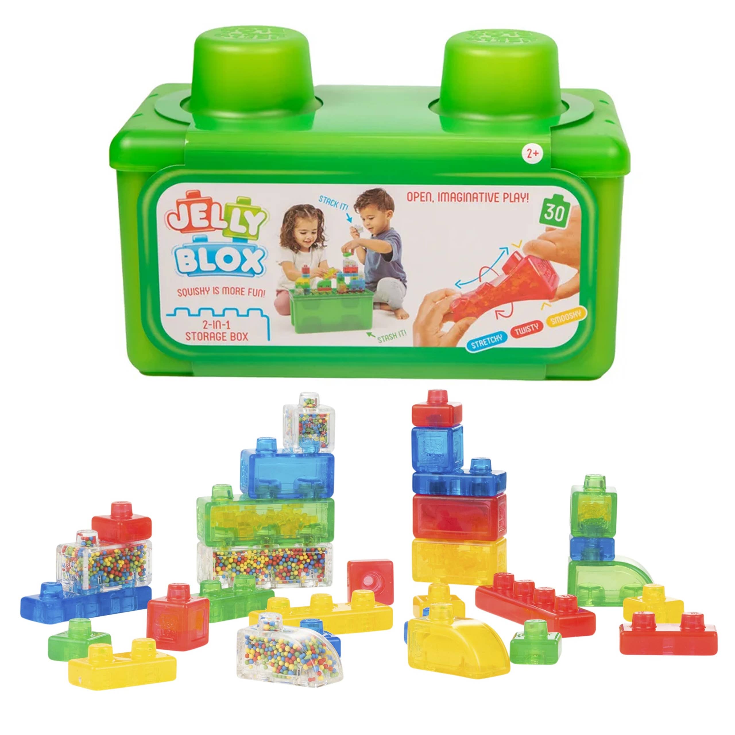 Jelly Blox Stash 'N Stack 2-in-1 Storage Case with 30 Blocks