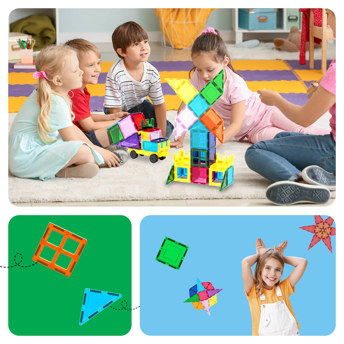 PicassoTiles 101pc Magnetic Tile Building Blocks