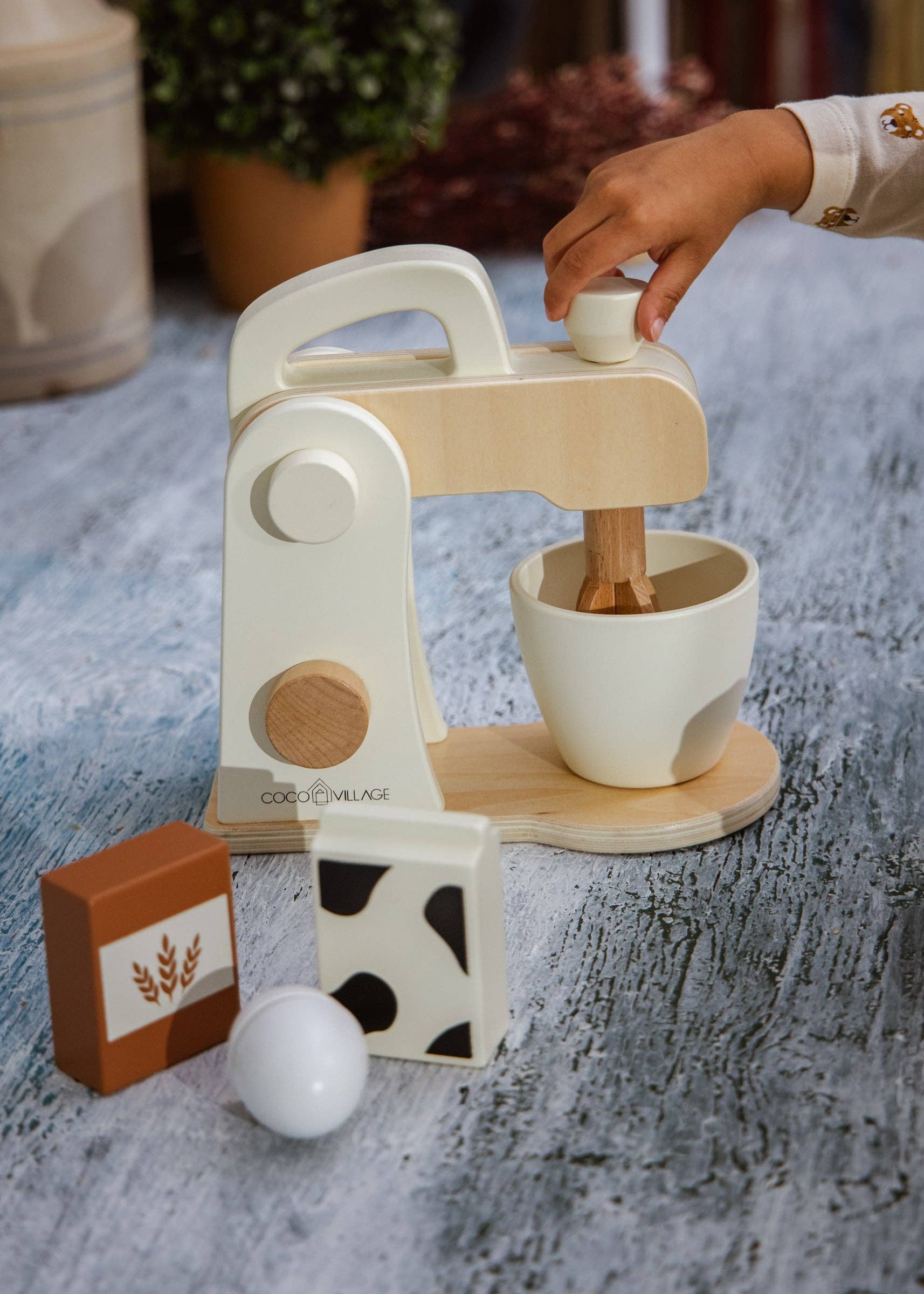 Wooden Stand Mixer and Accessories