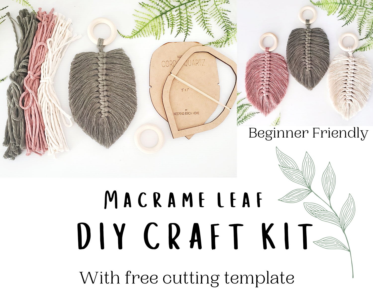 Macrame DIY leaf kit. Perfect for resell.