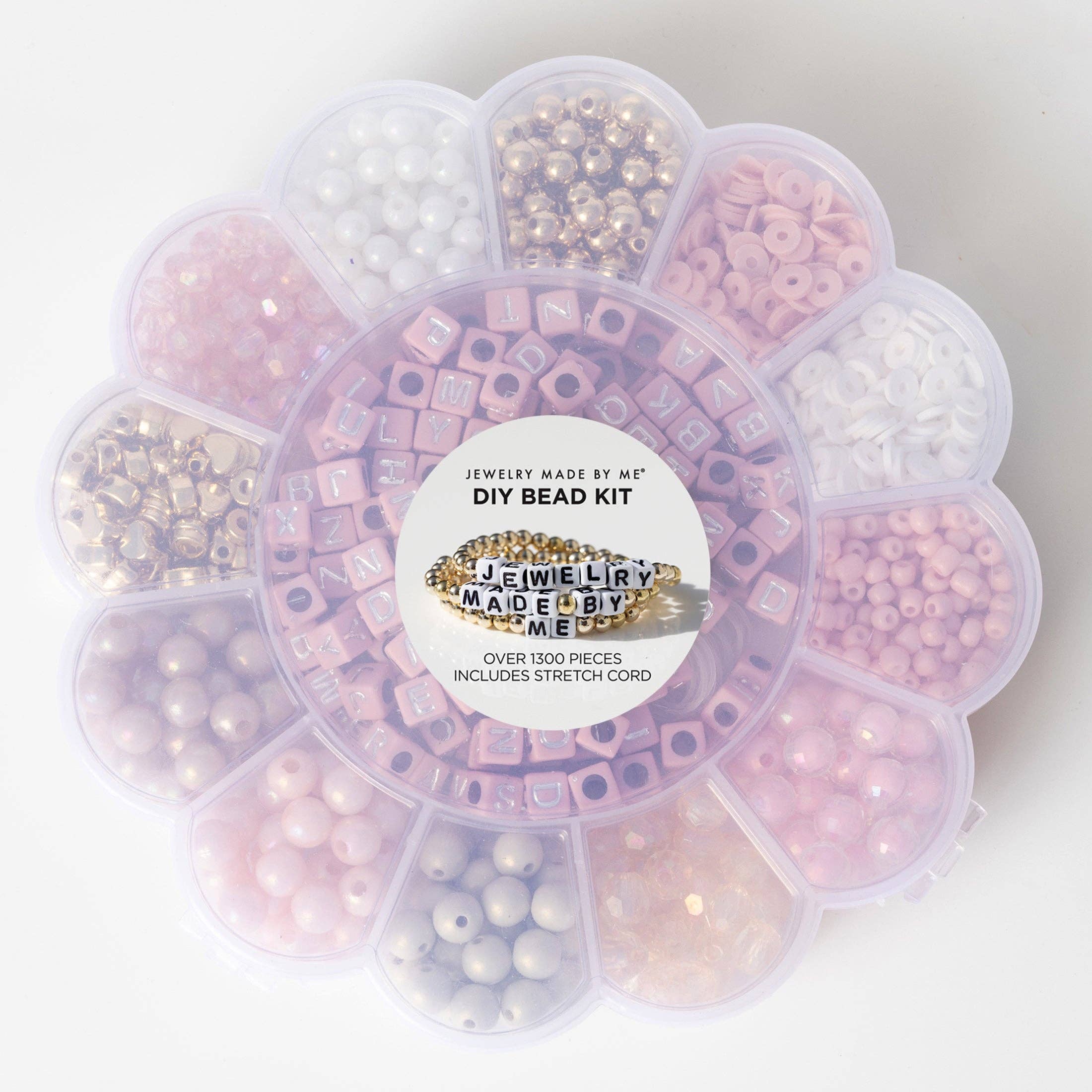 Blush Pink Metallic Block Letter and Polymer Heishi Bead Kit Box