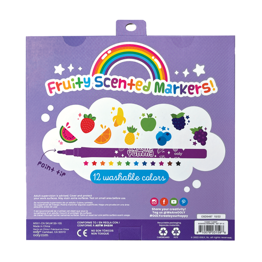 Yummy Yummy: Fruit Scented Markers (Set of 12)