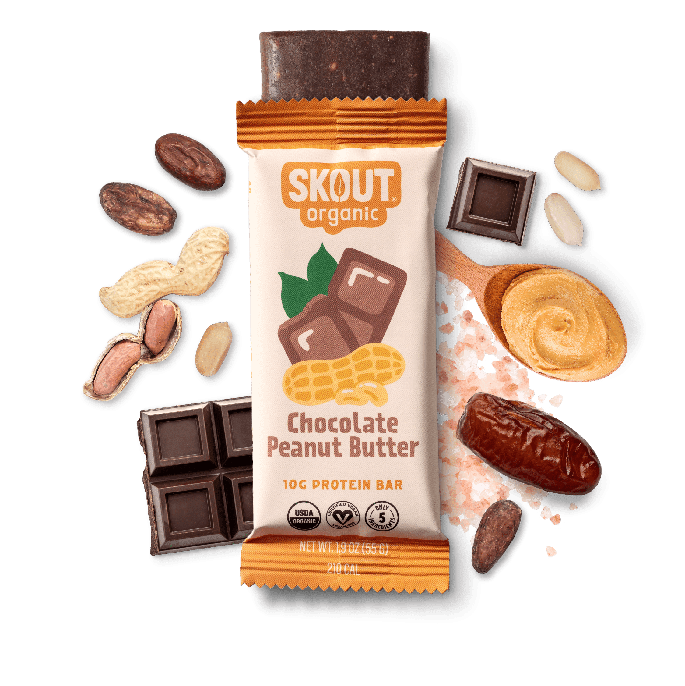 Skout Organic Chocolate Peanut Butter Protein Bar | Vegan
