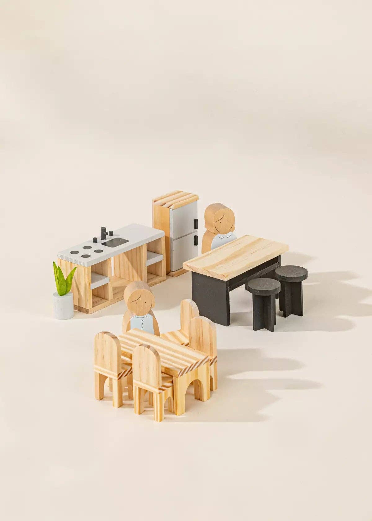 Wooden Doll House Kitchen Furniture (12 pcs)