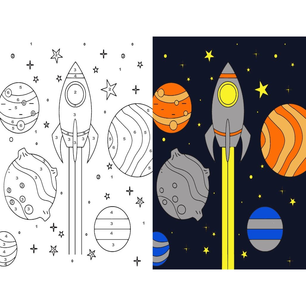 Canvas Paint Set, Planets , 7.5 x 11.4 x 0.6in