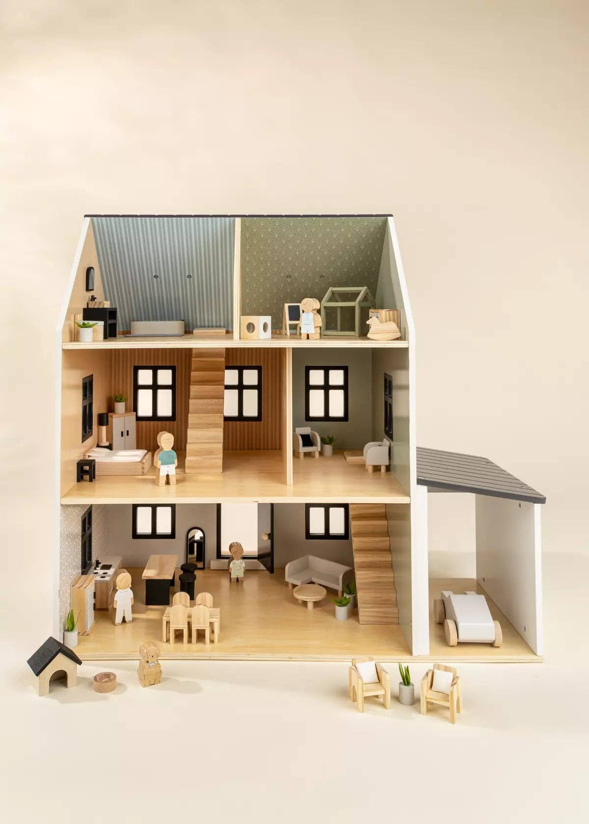 Wooden Doll House Outdoor Furniture (8pcs)