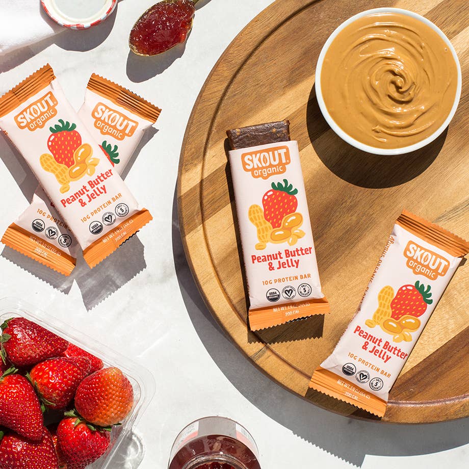 Skout Organic Peanut Butter & Jelly Protein Bar | Vegan