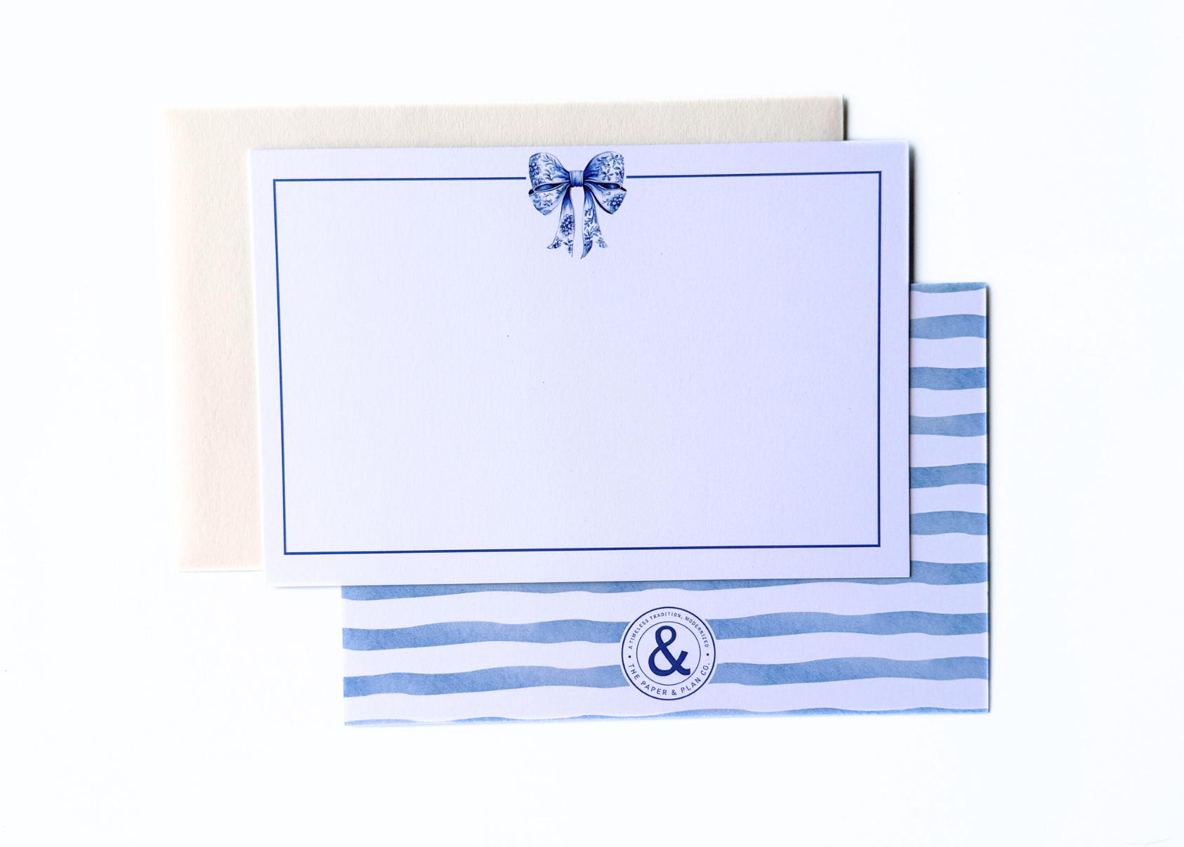 Blue Bow Notecard Set