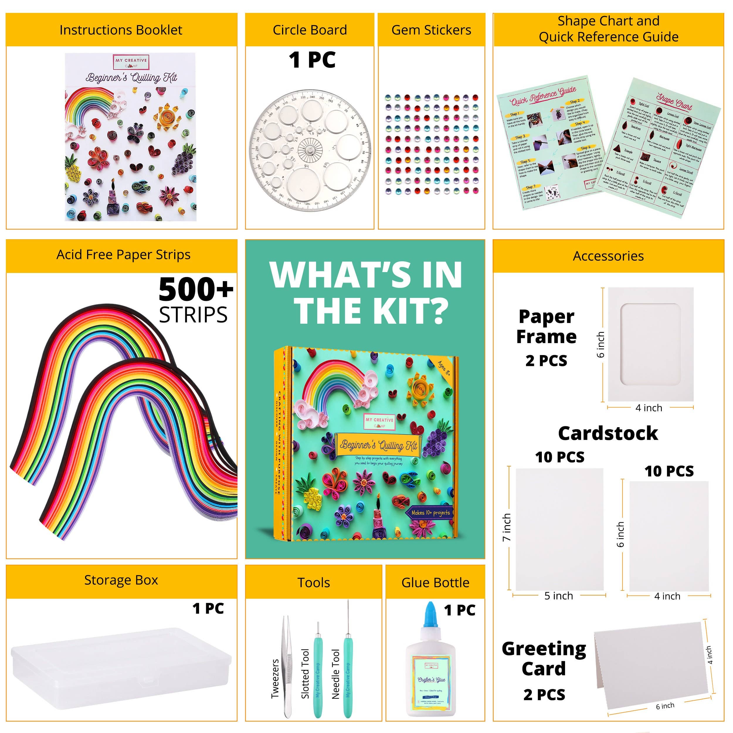 Beginner's Quilling Kit - DIY Craft Kit for Kids + Adults