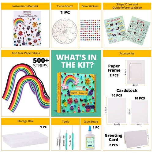 Beginner's Quilling Kit - DIY Craft Kit for Kids + Adults