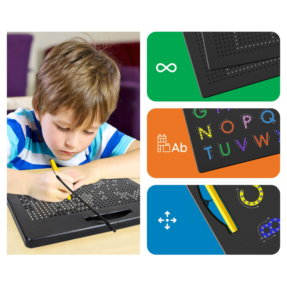 PicassoTiles 2PK Magnetic Educational Drawing Tablet Pad