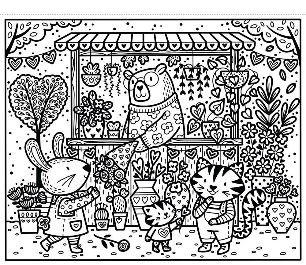 Love, Hearts And Flowers Magic Painting Book : Usborne