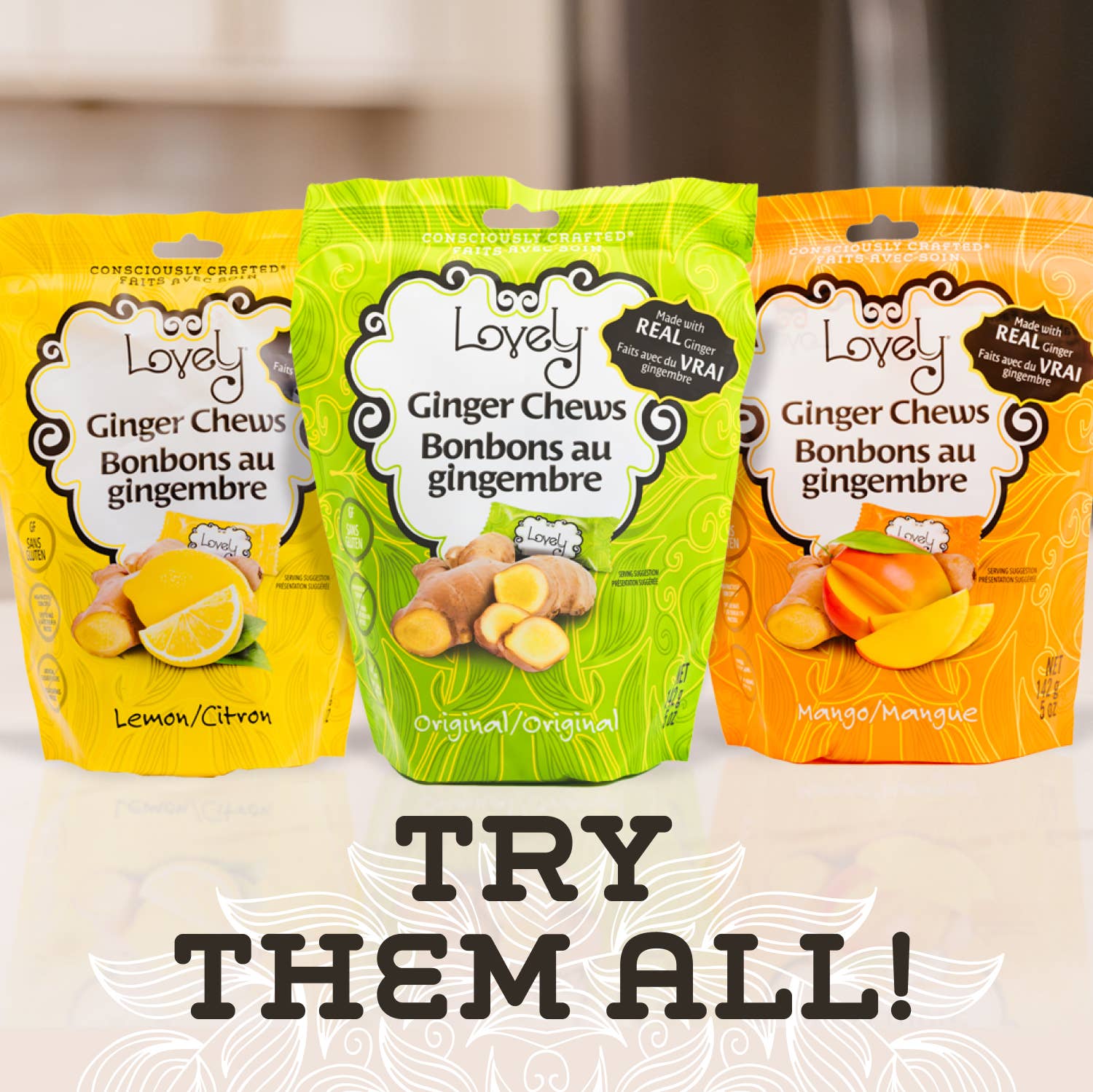 Mango Ginger Chews Candy - Gluten Free, Vegan, Non-GMO