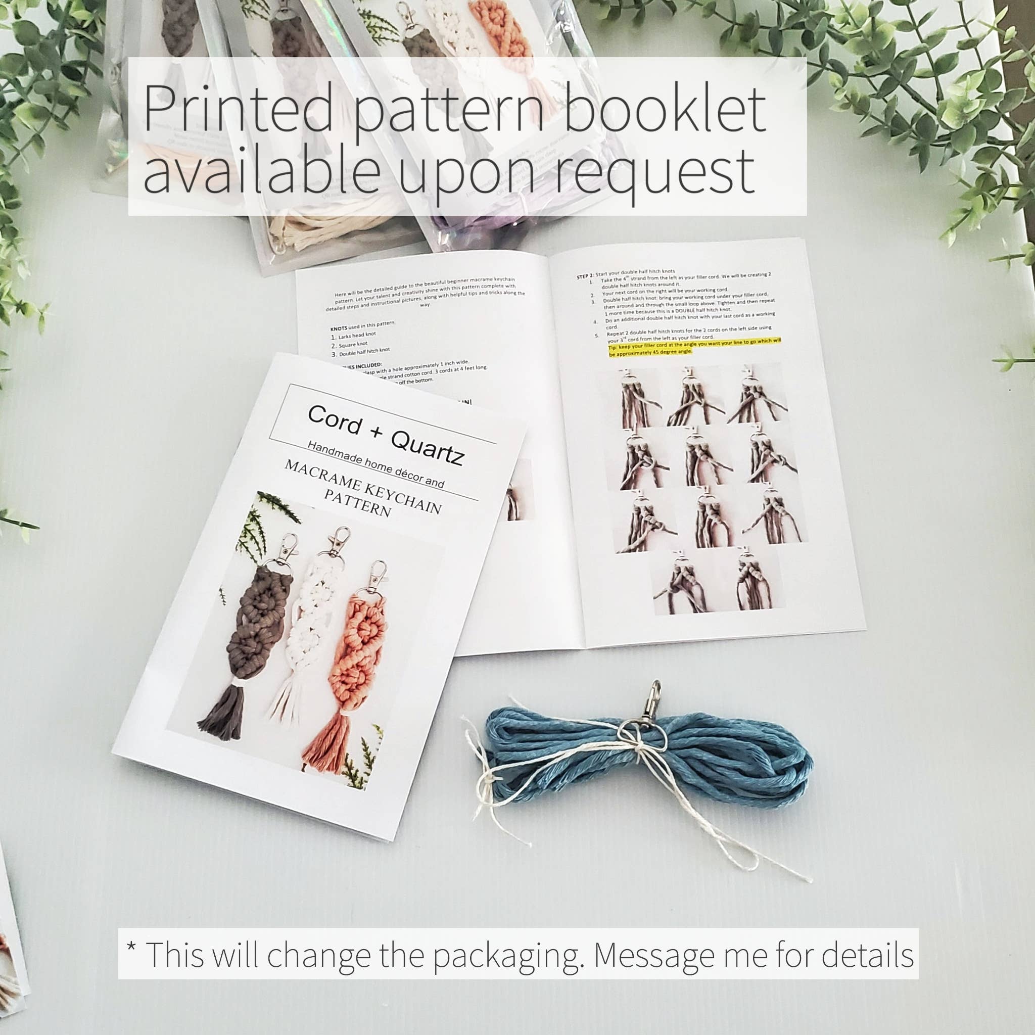 Macrame keychain DIY craft KIT.