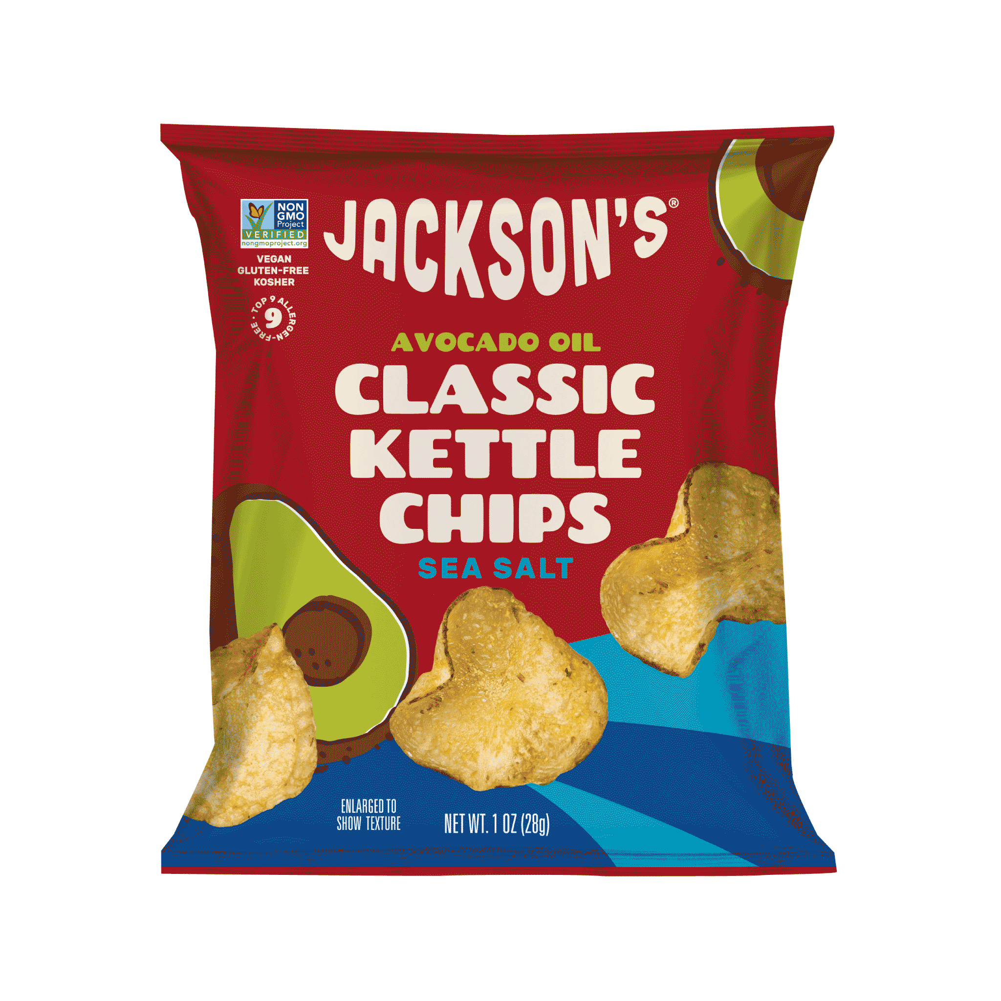 Sea Salt Classic Kettle Chips in Avocado Oil 1oz (Pack of 30)