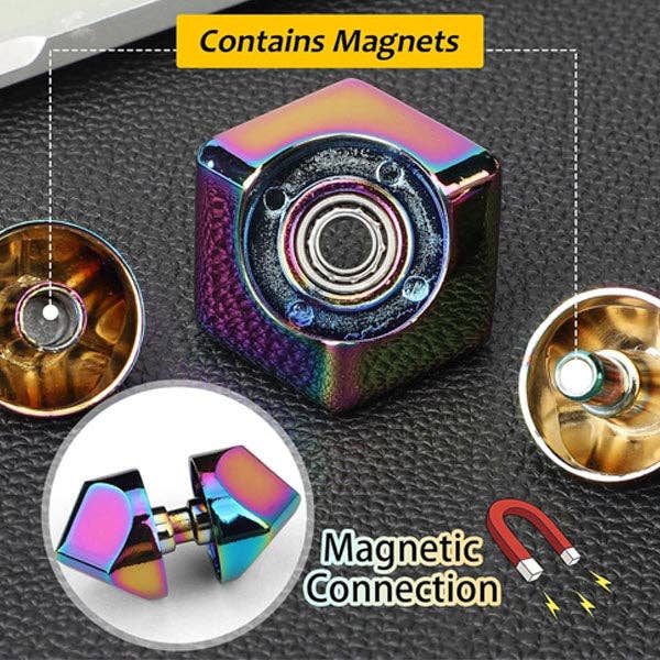 Trend Hub Orbit Cube Spinning Metal Fusion Fidget Toy (Color Ships Assorted)