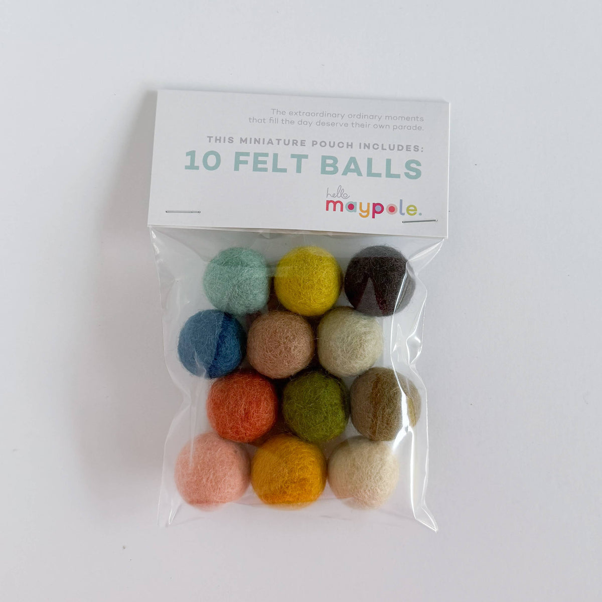 12 Felt Balls - Muted Rainbow Slingshot Refill - Crafts