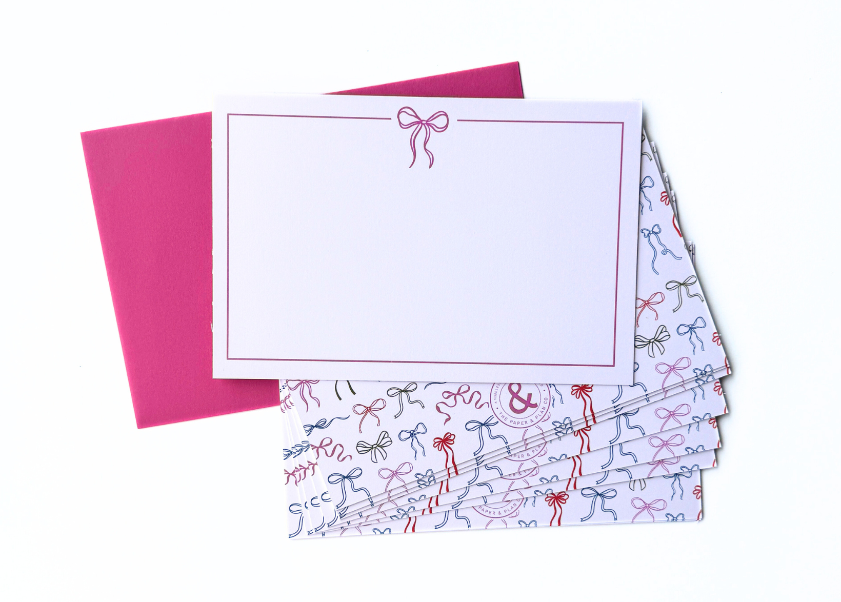 Pink Bow Notecard Set