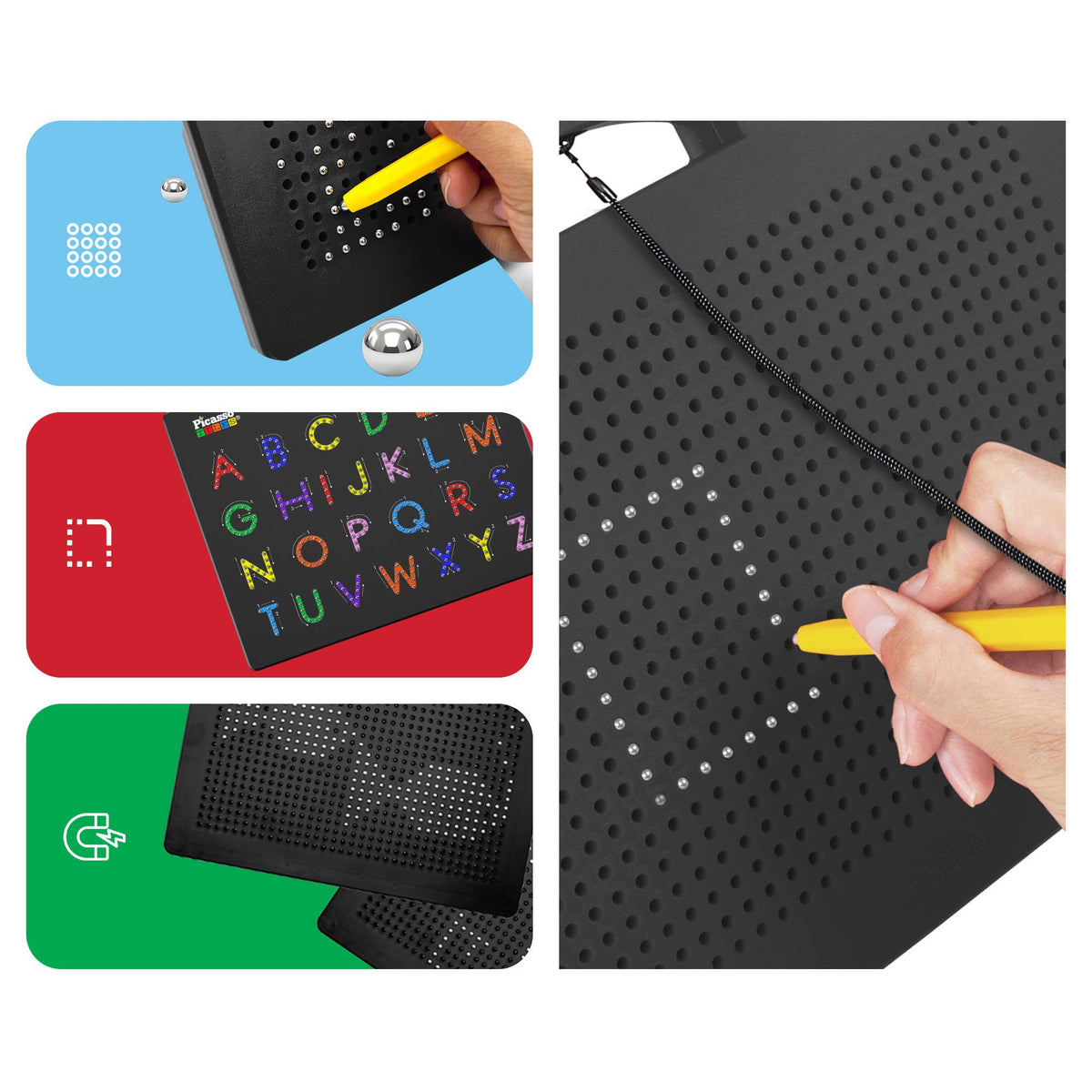 PicassoTiles 2PK Magnetic Educational Drawing Tablet Pad
