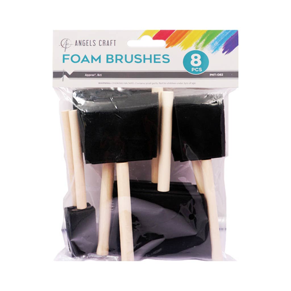 Foam Brushes 8ct – Assorted Sizes for Crafts & Painting