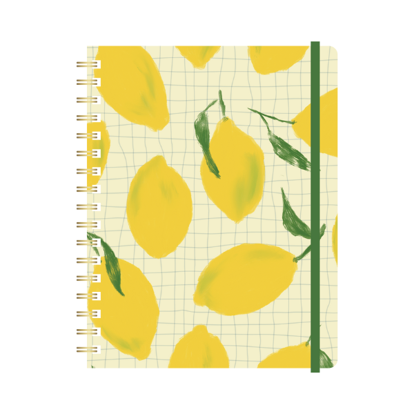 Lemon Grid Hardcover Undated Planner