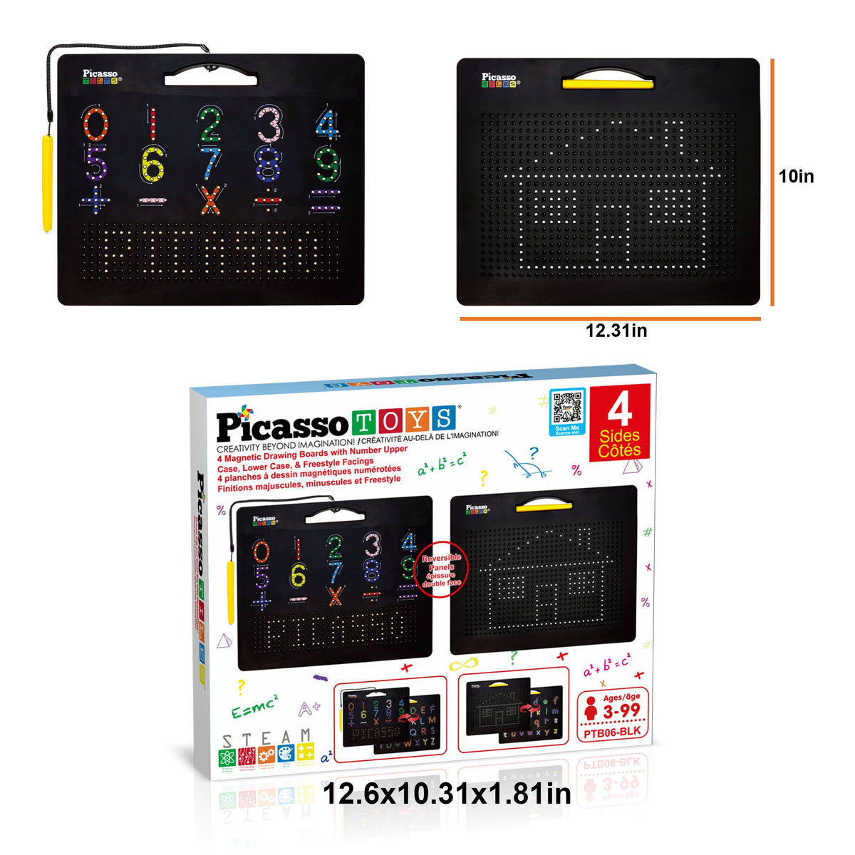 PicassoTiles 2PK Magnetic Educational Drawing Tablet Pad