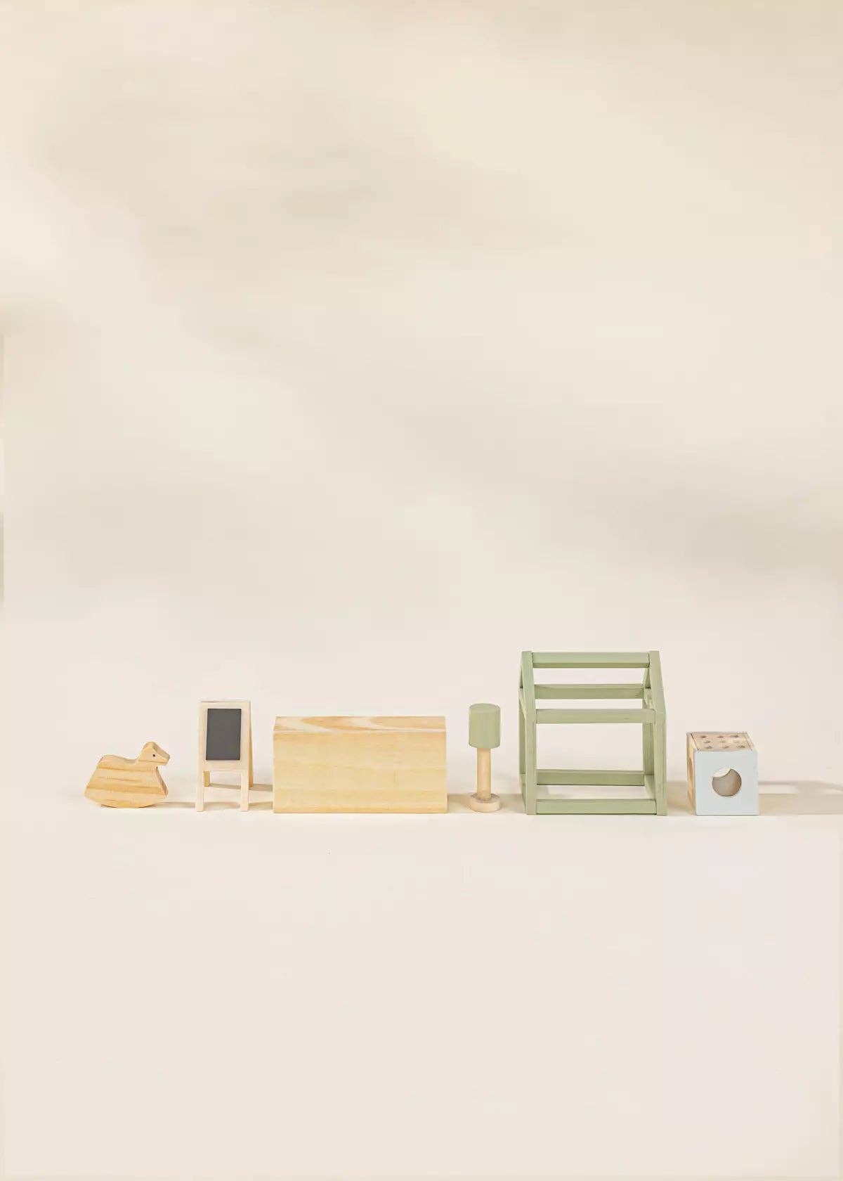 Wooden Doll House Kids Room Furniture (7pcs)