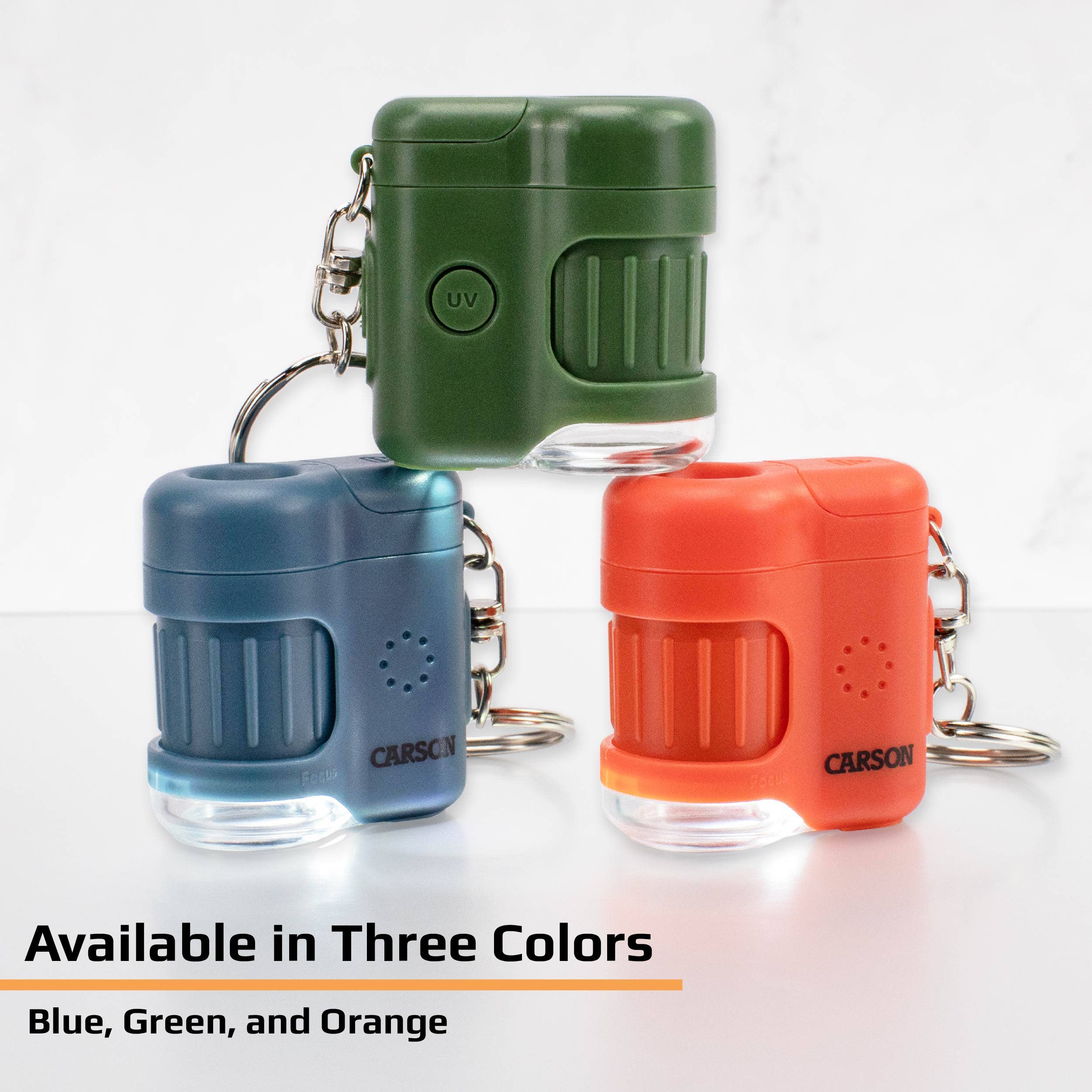 20x Lighted Pocket Microscope Keychain (Green) for Children