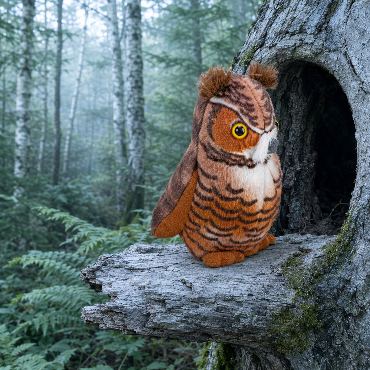Audubon II Great Horned Owl Stuffed Animal W Sound 5.5"