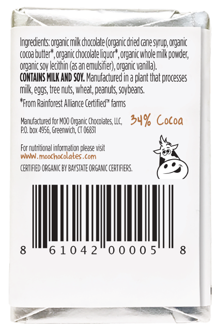 Organic Solid Milk Chocolate Mini Bars, 0.7 oz