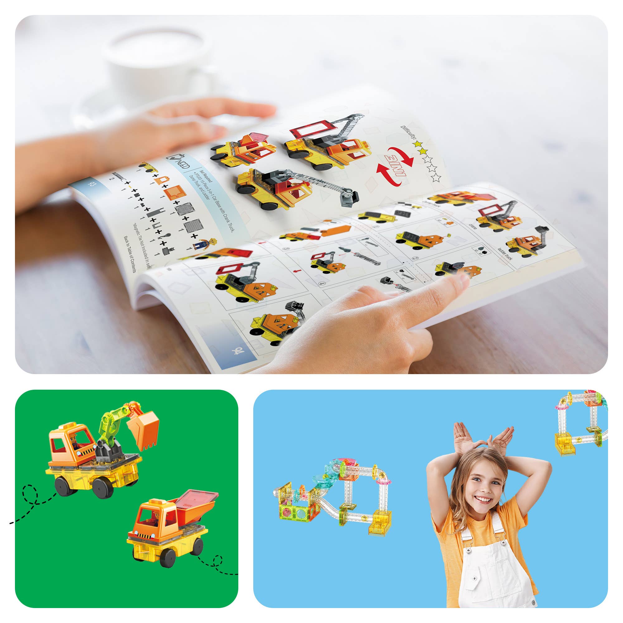 PicassoTiles Idea Book for Toy Magnet Building Tile Set