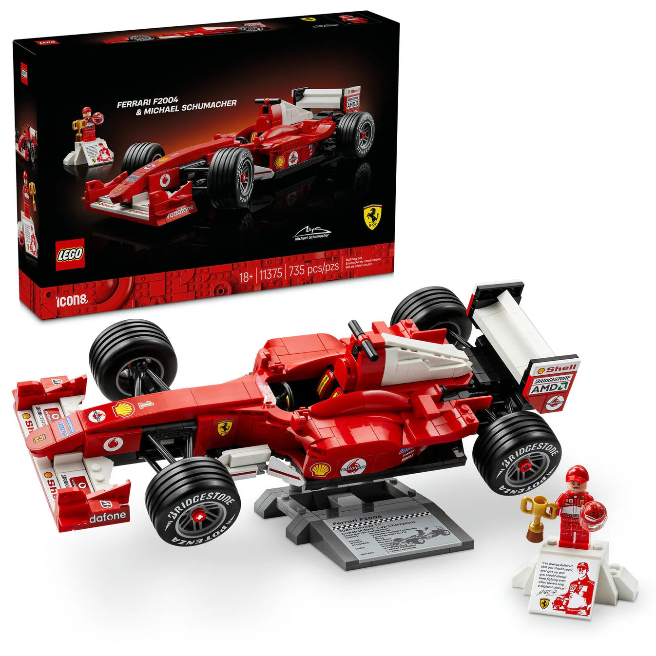 LEGO Icons Ferrari F2004 &amp; Michael Schumacher (11375)