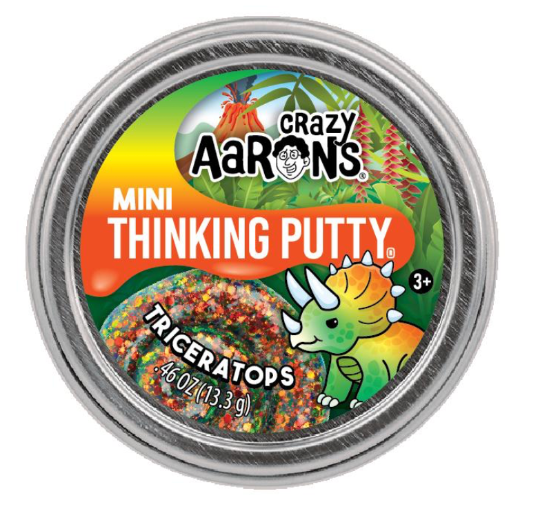 Crazy Aaron's 2" Thinking Putty Dino Mini Tin - Triceratops