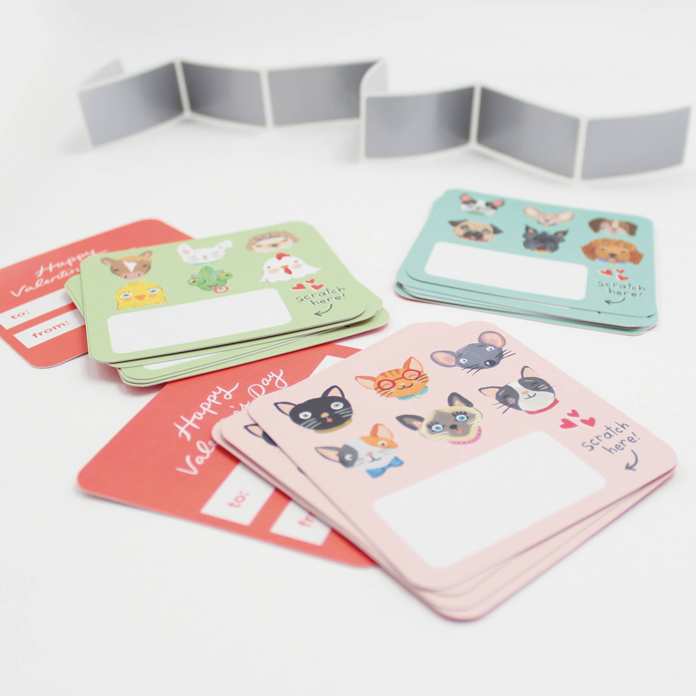 Scratch-off Valentine Cards - Pet Faces
