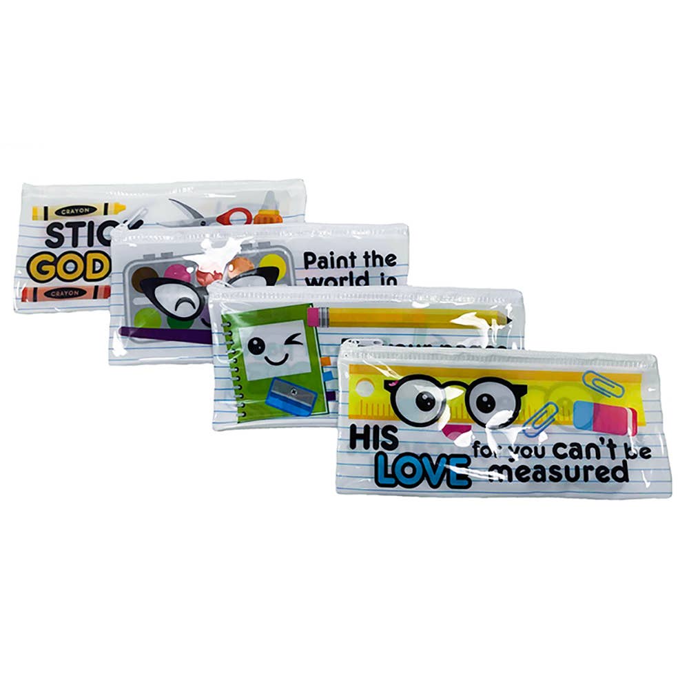Pencil Cases - Assorted Wording - Pack 12