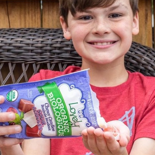 Organic Sour Chewy Candies -  Gluten Free Candy, No Dyes