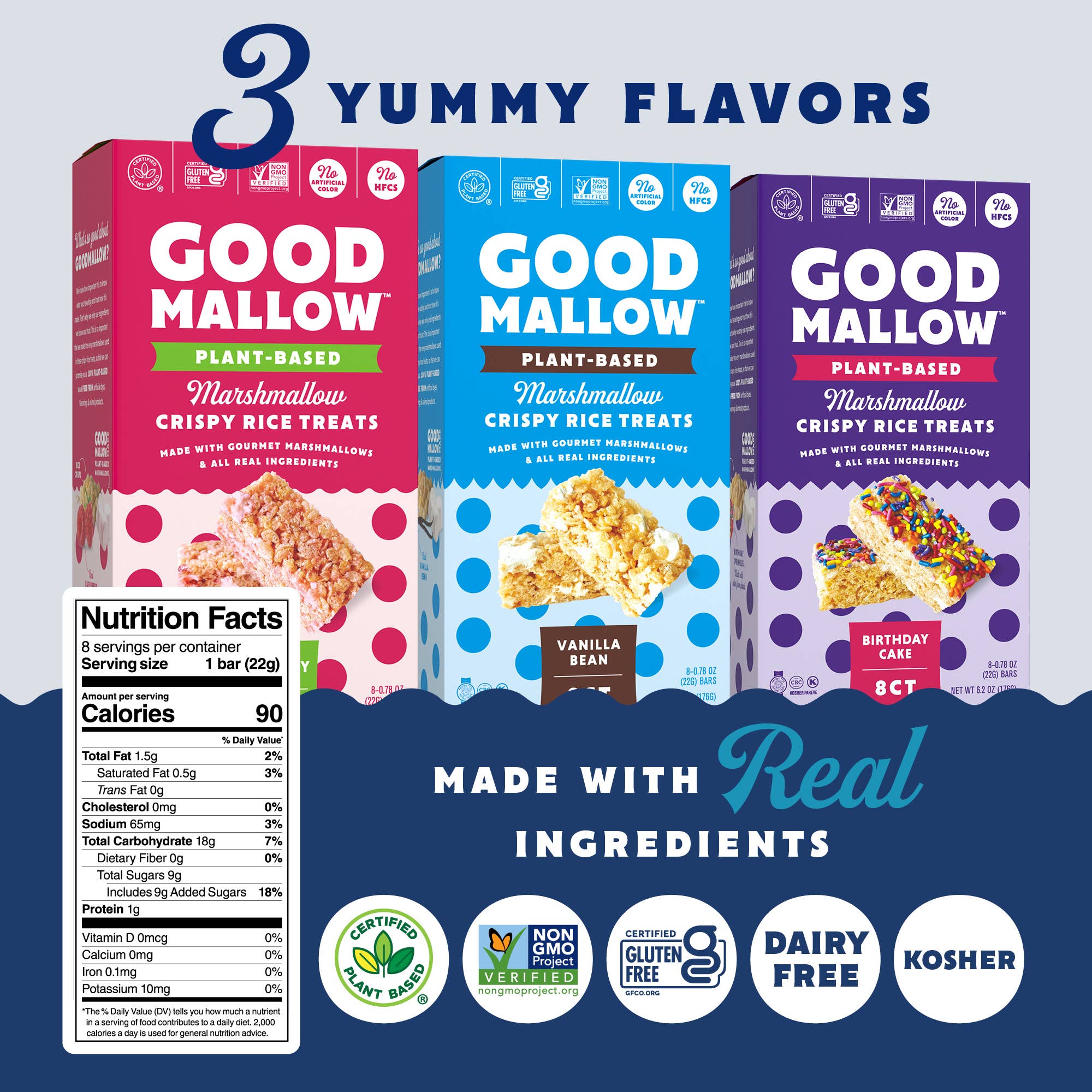 Vegan Rice Crispy Treats Individually Wrapped Box of 8