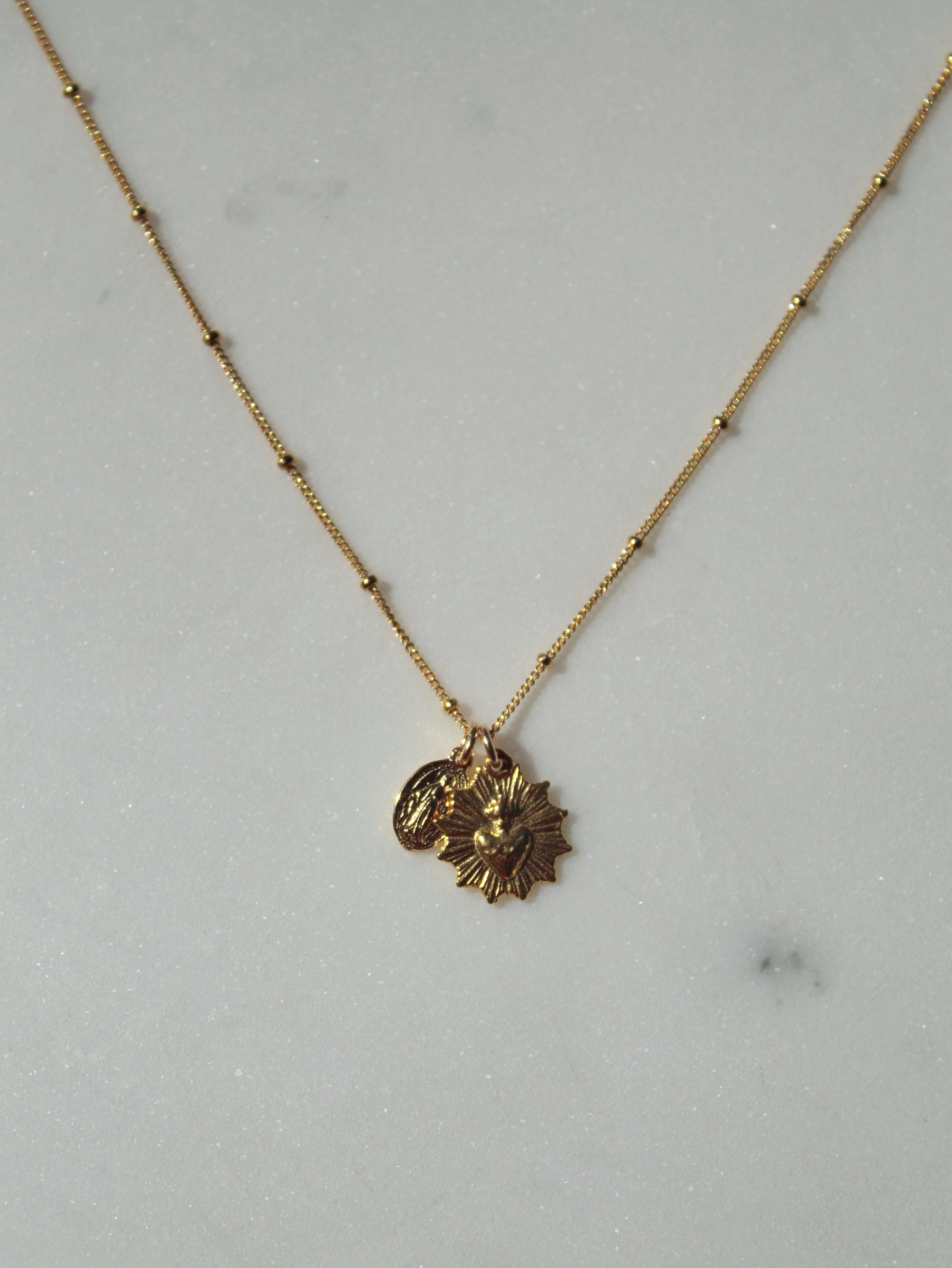 Most Sacred Heart and Miraculous Medal Necklace